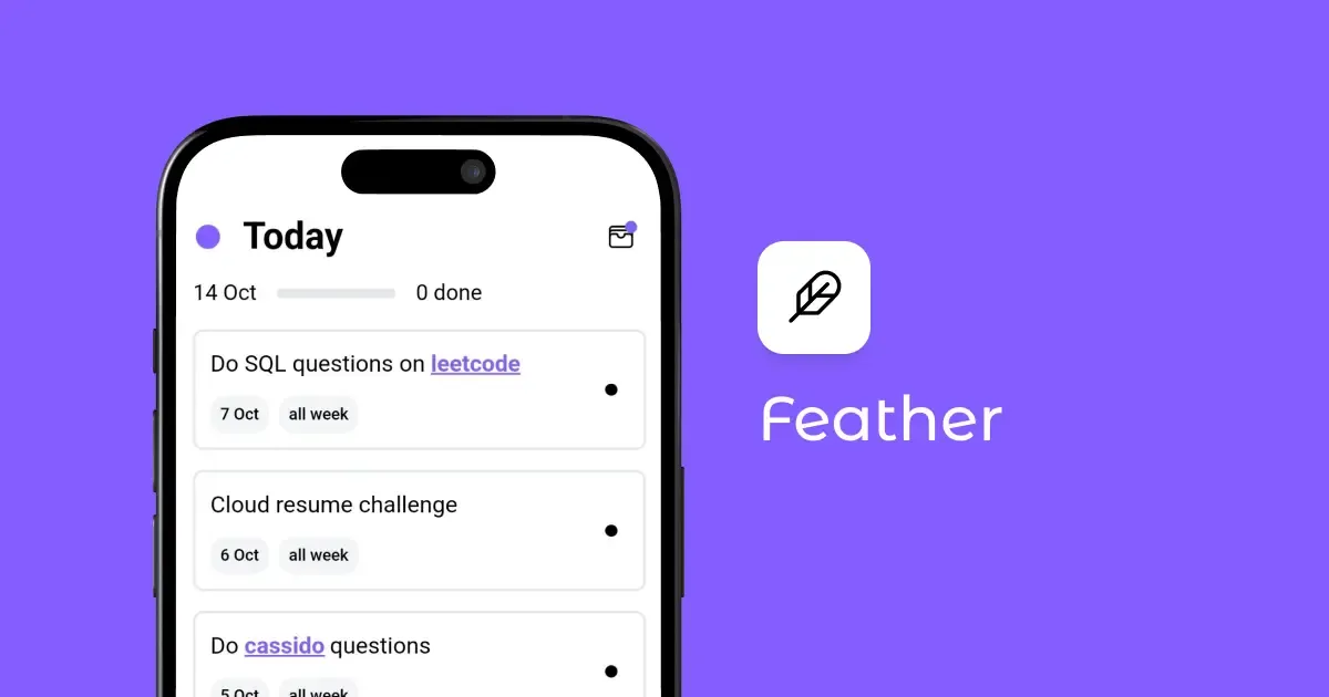 Advertisment for feather app.